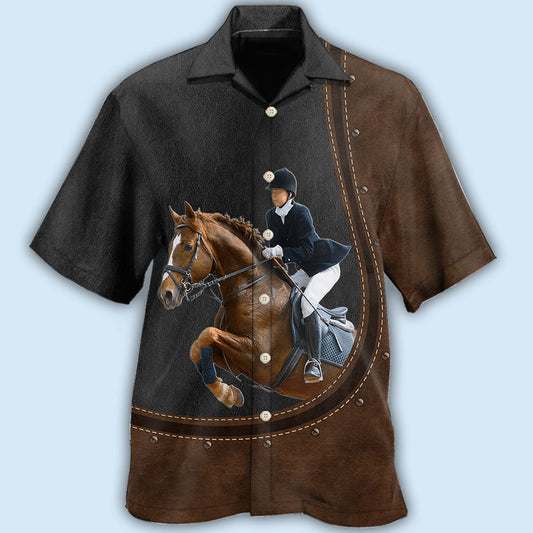 Dressage Horse Hawaiian Shirt For Animal Lovers, Beach Travel, And Casual Summer Style