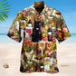 Drinking Wine Feeling Fine Cats Hawaiian Shirt For Tropical Trips Food Fans And Cheerful Summer Outings