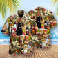 Wine Drinking Feeling Fine Cats Hawaiian Shirt Pattern Detail For Vacation Travel And Daily Wear