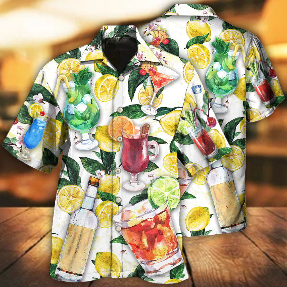 Wine Drinking Vodka Hawaiian Shirt Design View For Casual Summer Styling