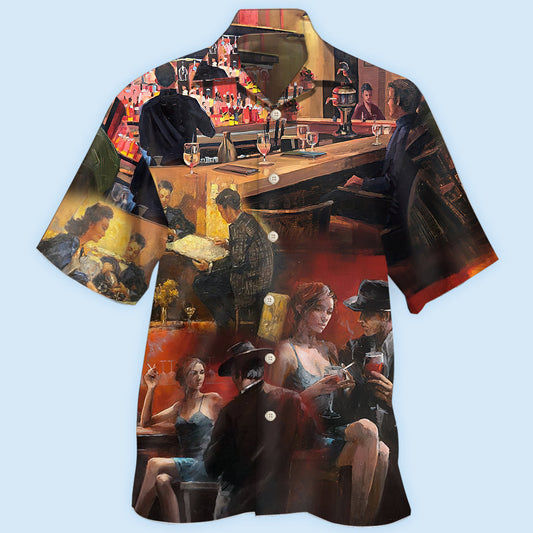 Drinking Wine Friends Hawaiian Shirt For Tropical Holidays, Outdoor Gatherings, And Everyday Comfort