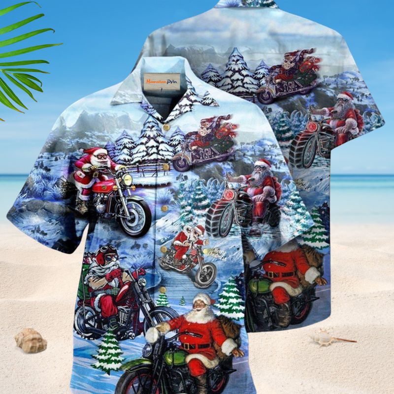 Driving With Santa Claus Hawaiian Shirt For Beach Holidays Outdoor Outings And Relaxed Everyday Wear