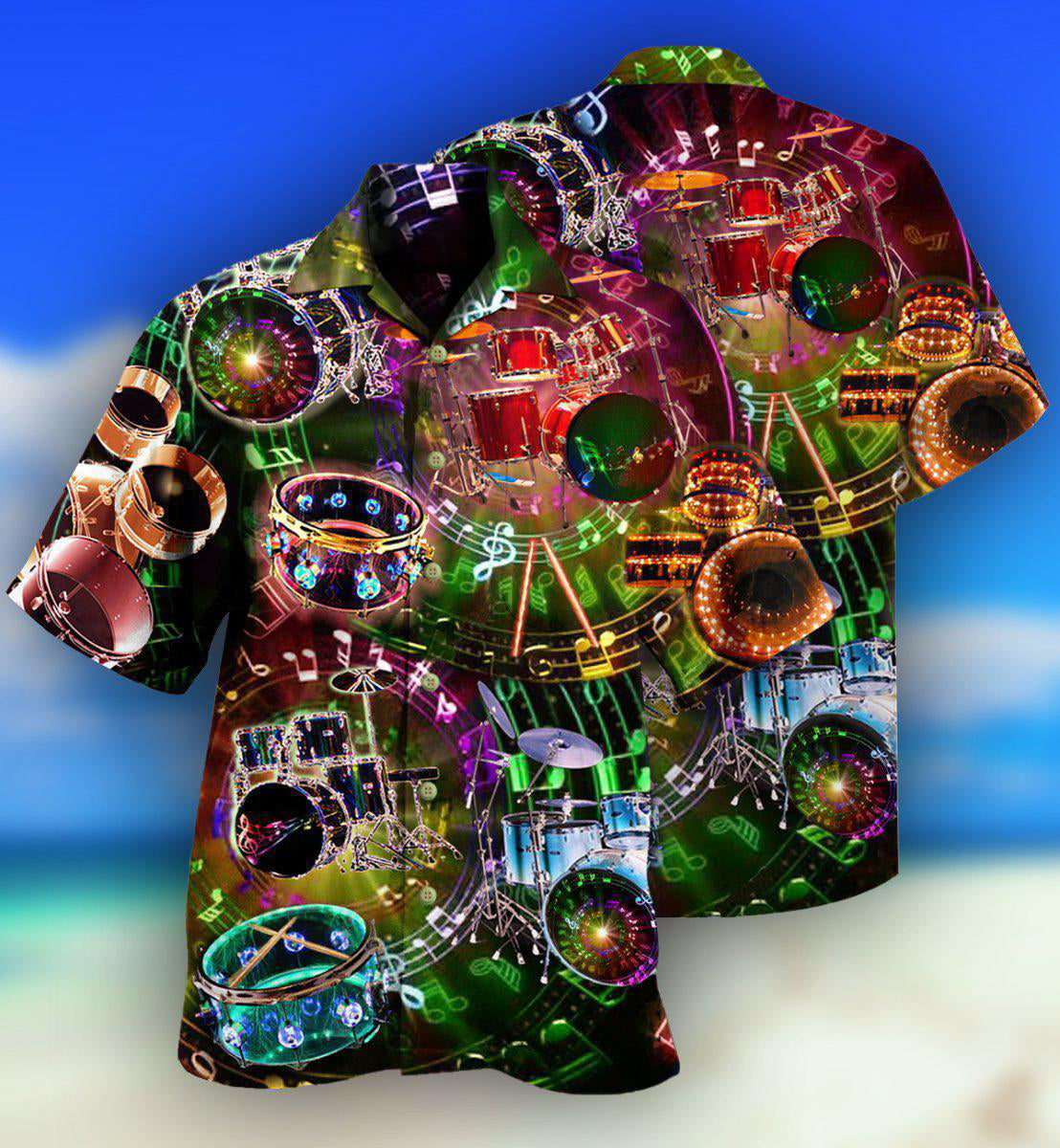Drum Kit Two Five Hawaiian Shirt Artwork View For Weekend Travel And Beach Style