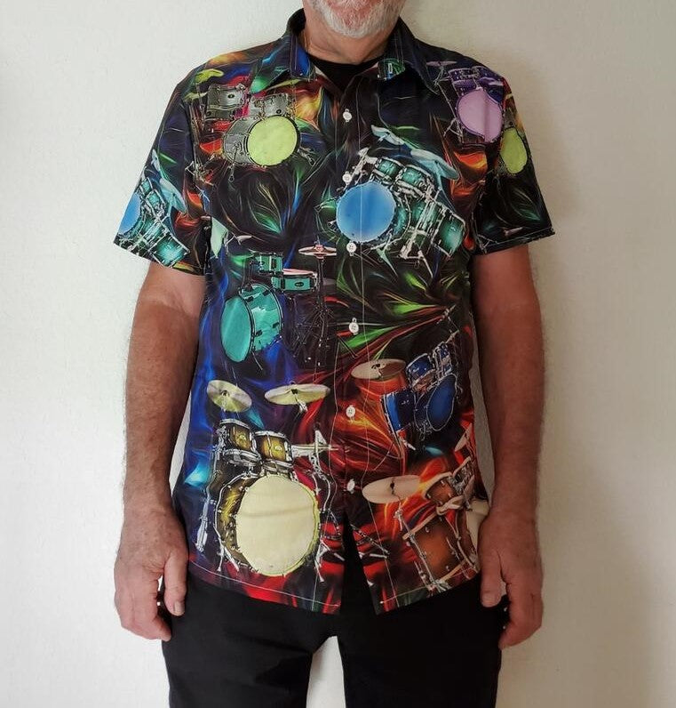 Drum Amazing Music Hawaiian Shirt Design View For Casual Summer Styling