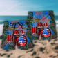 Independence Day Drum Americana Beach Shorts Pattern Detail For Poolside Fun And Comfortable Daily Use