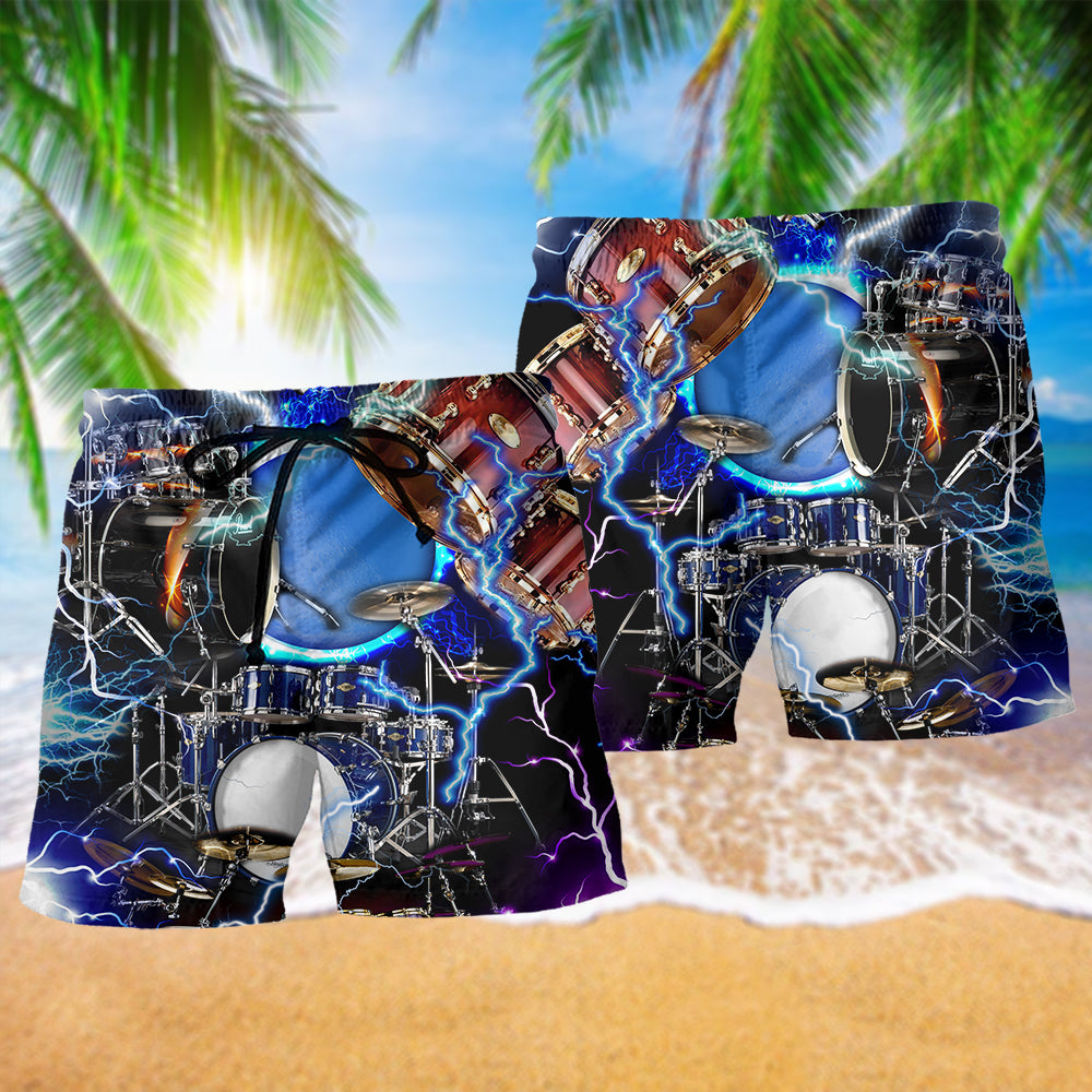 Drum Beach Shorts Pattern Detail For Coastal Travel And Comfortable Daily Use