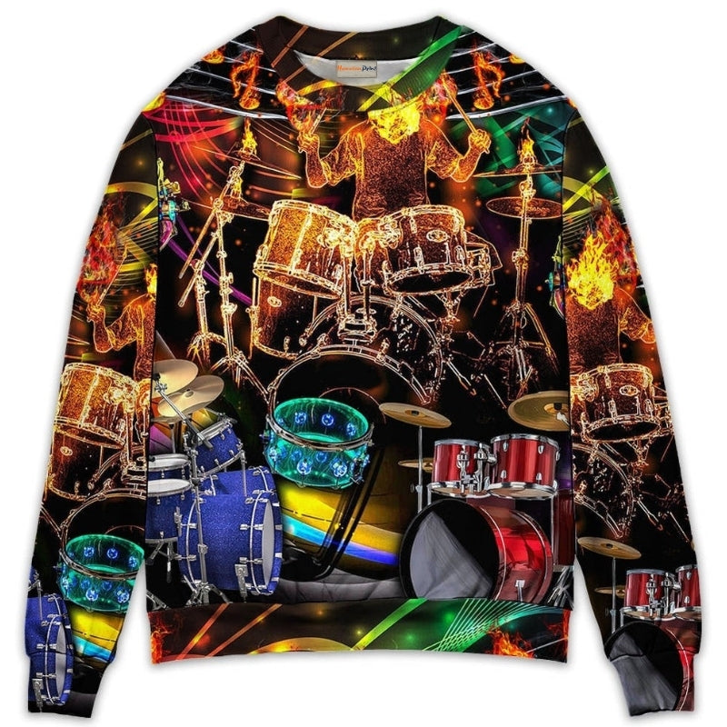 Drum Is My Colorful Light Sweater For Rehearsals Weekend Outings And Expressive Casual Styling