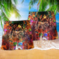 Drum Music Beach Shorts Pattern Detail For Weekend Travel And Laid Back Daily Wear