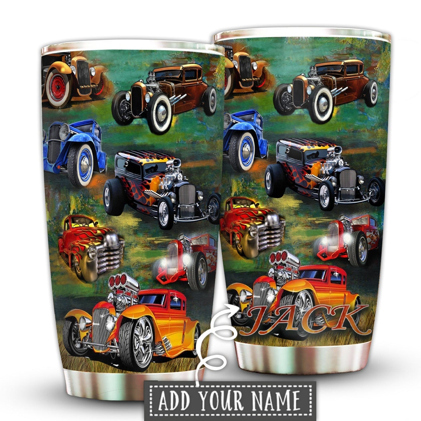 Hot Rod Luxury Retro Personalized 20 Oz Tumbler For Coffee Travel And Daily Drinks