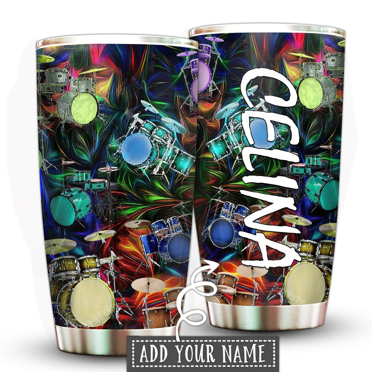 Drum Music Is My Soul Personalized 20 Oz Tumbler For Coffee Travel And Daily Drinks