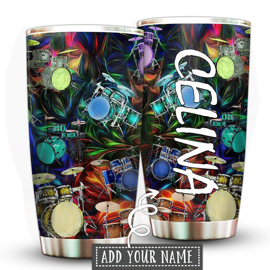 Drum Music Is My Soul Personalized 20 Oz Tumbler For Coffee Travel And Daily Drinks