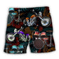 Drum And Motorcycle Lover Beach Shorts Pattern View For Coastal Holidays And Casual Activities