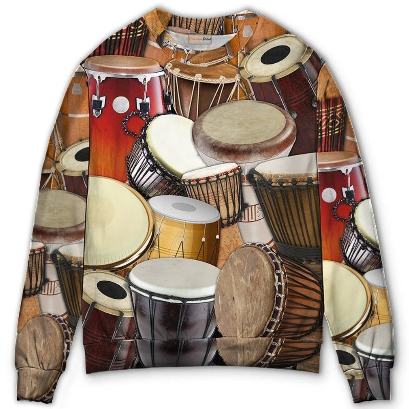 Drum Music Lifestyle Sweater For Rehearsals Weekend Outings And Expressive Casual Styling
