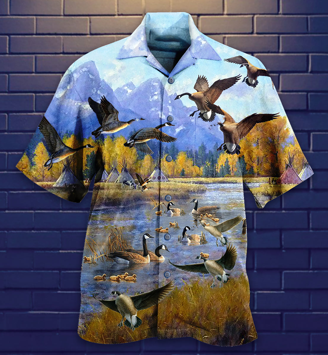 Funny Duck Island Hawaiian Shirt Design Detail For Sunny Adventures And Casual Wear