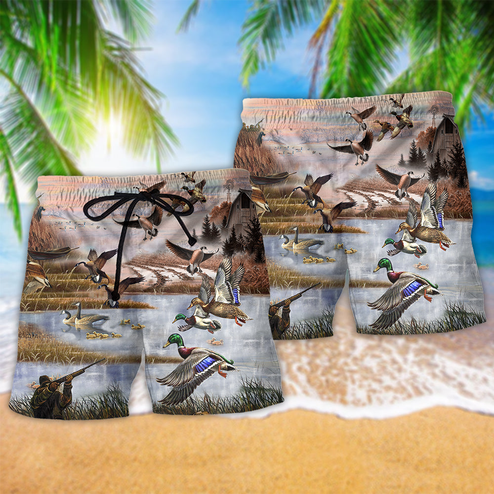 Duck I Still Play Duck Goose Hawaiian Print Beach Shorts For Sunny Getaways And Gifting
