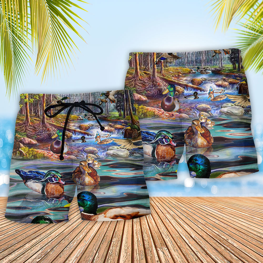 Duck Lake Freedom Beach Shorts Pattern Detail For Cruise Vacations And Thoughtful Gift Giving