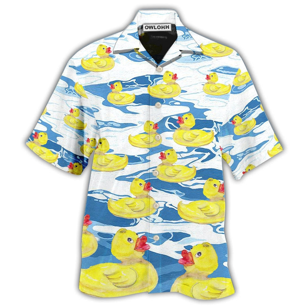 Cute Duck Hawaiian Shirt For Tropical Holiday Resort Parties And Everyday Style