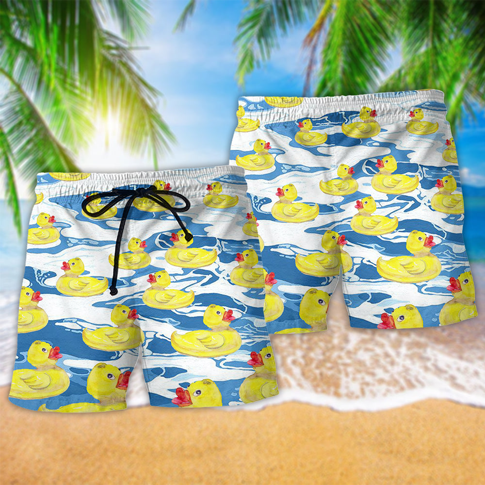 Funny Duck Cute Character Beach Shorts For Resort Travel And Thoughtful Summer Gifting