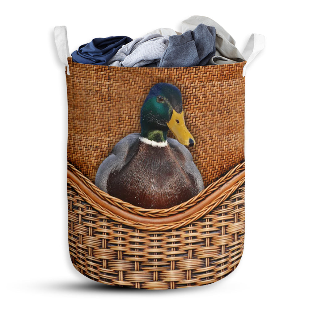 Small Size Duck Rattan Texture Laundry Basket For Bathroom Bedroom Storage