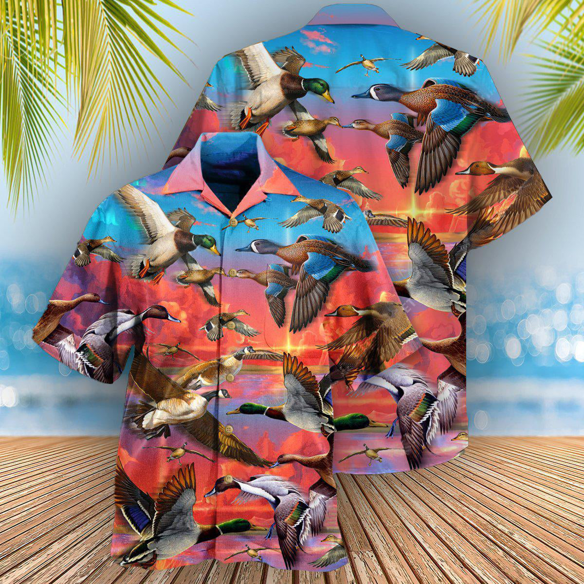 Duck Ducks Sky Hawaiian Shirt For Vacation Days And Relaxed Coastal Outings