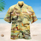 Vintage Duck Hawaiian Shirt For Summer Vacation, Beach Travel, And Casual Wear