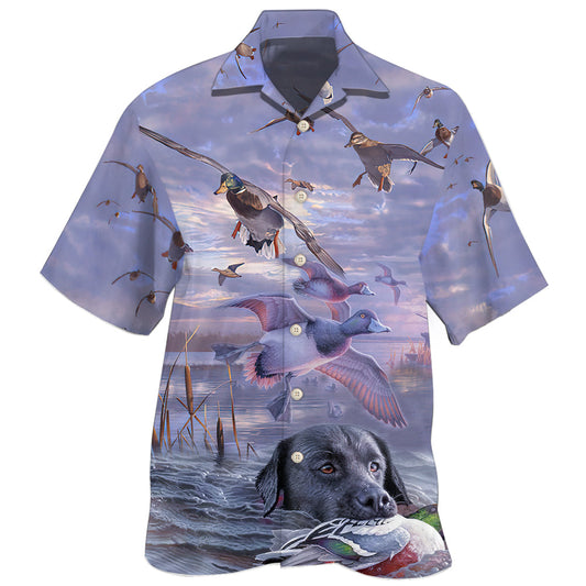 Duck Hunting Outdoor Purple Hawaiian Shirt For Beach Days, Summer Outings, And Thoughtful Gift Giving