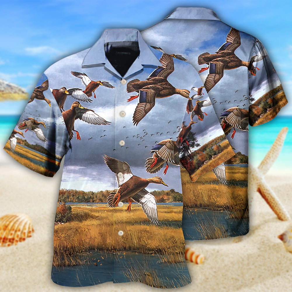 Classic Duck Hunting Outdoor Hawaiian Shirt For Beach Days, Summer Outings, And Thoughtful Gift Giving
