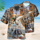 Duck Hunting Orange Hawaiian Shirt For Coastal Travel, Casual Events, And Comfortable Summer Wear