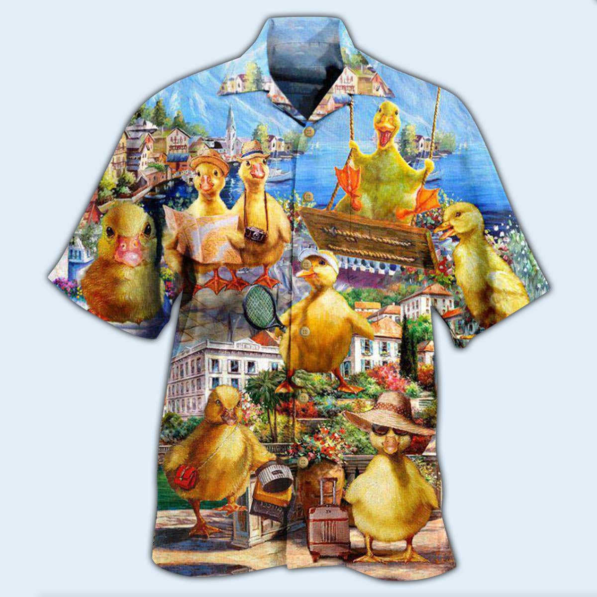Duck Hawaiian Shirt With All Over Print For Beach Vacations Casual Parties And Warm Weather Style