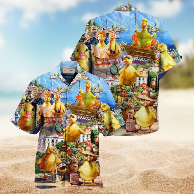 Ducklings In An Adventure Hawaiian Shirt For Resort Getaways Outdoor Parties And Everyday Summer Wear