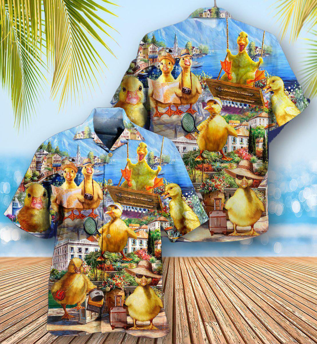Duck Hawaiian Shirt With Detailed Graphic For Beach Vacations Casual Parties And Warm Weather Style