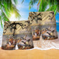 Vintage Duck Beach Shorts Pattern Detail For Seaside Leisure And Leisure And Relaxation