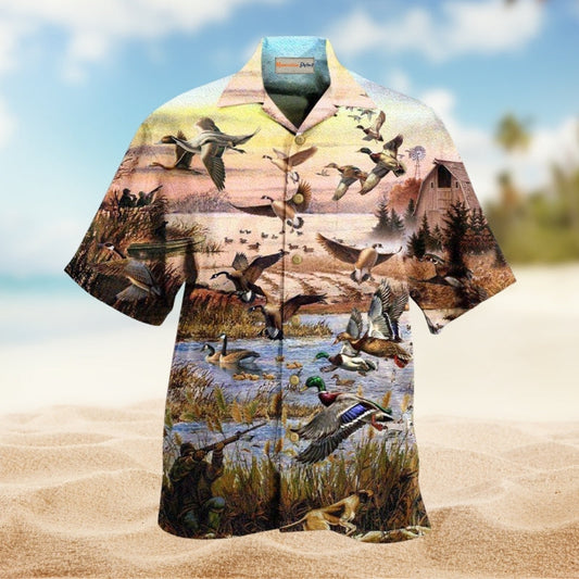 Ducks Playful Duck Game Hawaiian Shirt For Tropical Holidays Active Outings And Relaxed Casual Style