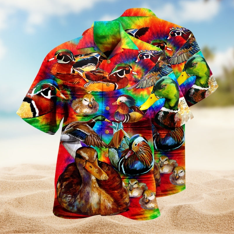 Floral Easter Rabbit Relaxed Landscape Hawaiian Shirt Fabric Pattern Detail For Vacation Style