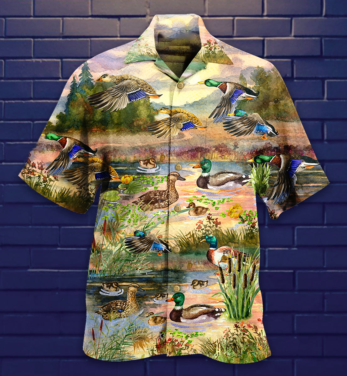Duck Hawaiian Shirt With Detailed Graphic For Coastal Vacations Warm Weather Events And Daily Style