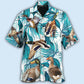 Tropical Duck Leaf Hawaiian Shirt For Coastal Travel, Casual Events, And Comfortable Summer Wear