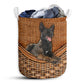 Small Size Dutch Shepherd Dog Rattan Texture Laundry Basket For Bathroom Bedroom Storage