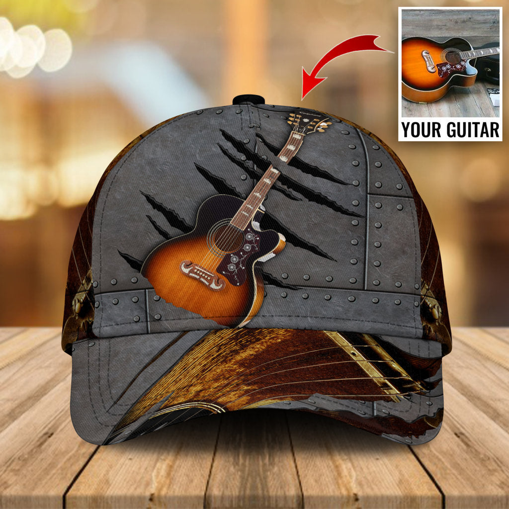 Acoustic Guitar Custom Photo Classic Cap For Comfortable Daily Wear Travel And Weekend Outings