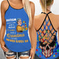 Autism Grandma Never Gives Up Hollow Tank Top For Awareness Gatherings And Daily Wear