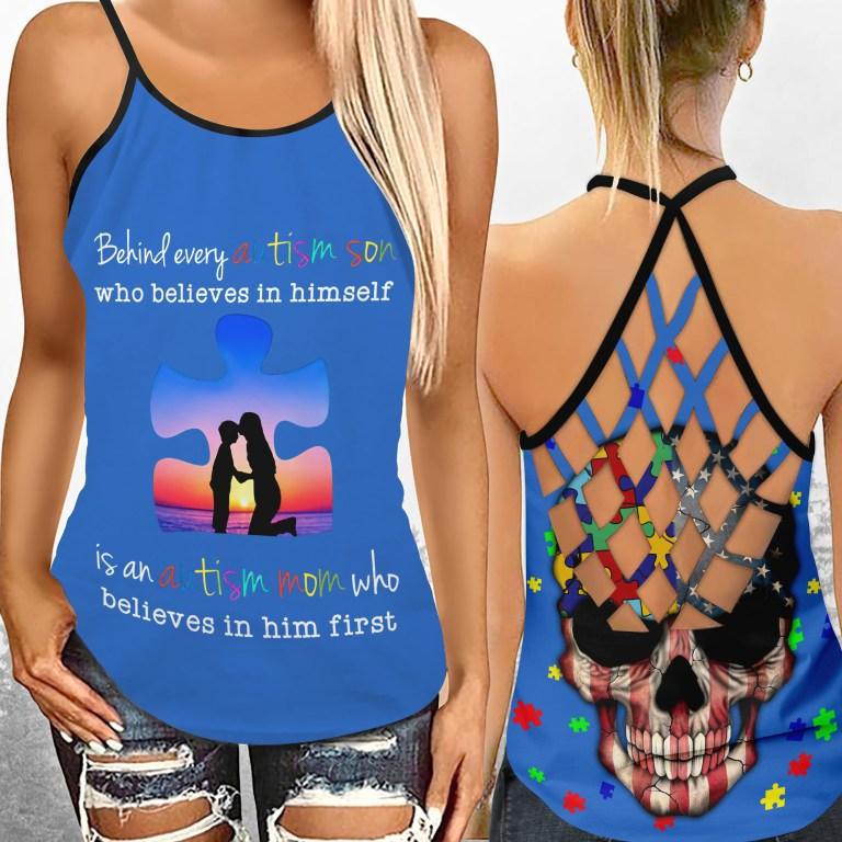 Autism Son Believes In Himself Hollow Tank Top For Community Events And Positive Support