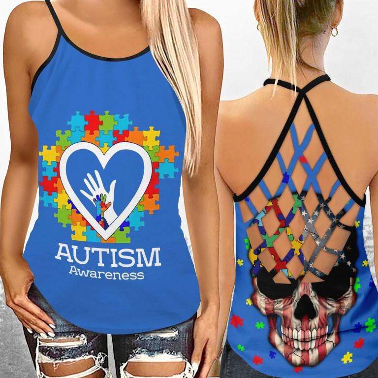 Autism Heart Hands Awareness Hollow Tank Top For Community Events And Positive Support