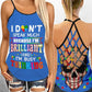 Autism Quiet But Brilliant Hollow Tank Top For Community Events And Positive Support