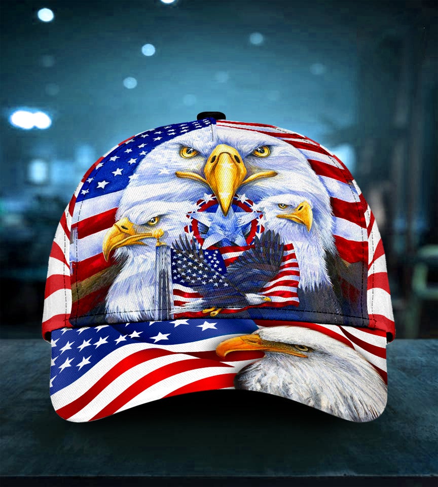 Eagle American Flag Classic Cap For Comfortable Casual Wear Holidays And Outdoor Trips