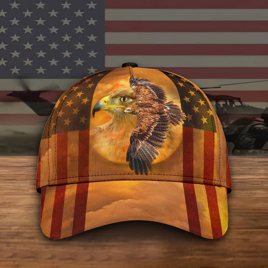 Eagle American Freedom Flag Classic Cap For Relaxed Daily Style Vacations And Festival Wear