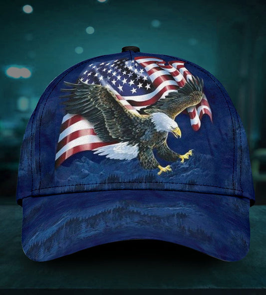 Eagle Blue Freedom Bird Classic Cap For Everyday Wear Vacations And Seasonal Activities