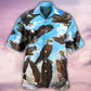 Blue Eagle Flying Sky Hawaiian Shirt Artwork View For Weekend Travel And Beach Style