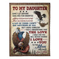 Eagle I Love You Daughter Gift Flannel Blanket For Cozy Bedroom Sofa Decor
