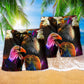 Neon Eagle Beach Shorts Pattern Detail For Relaxed Weekends And Laid Back Daily Wear