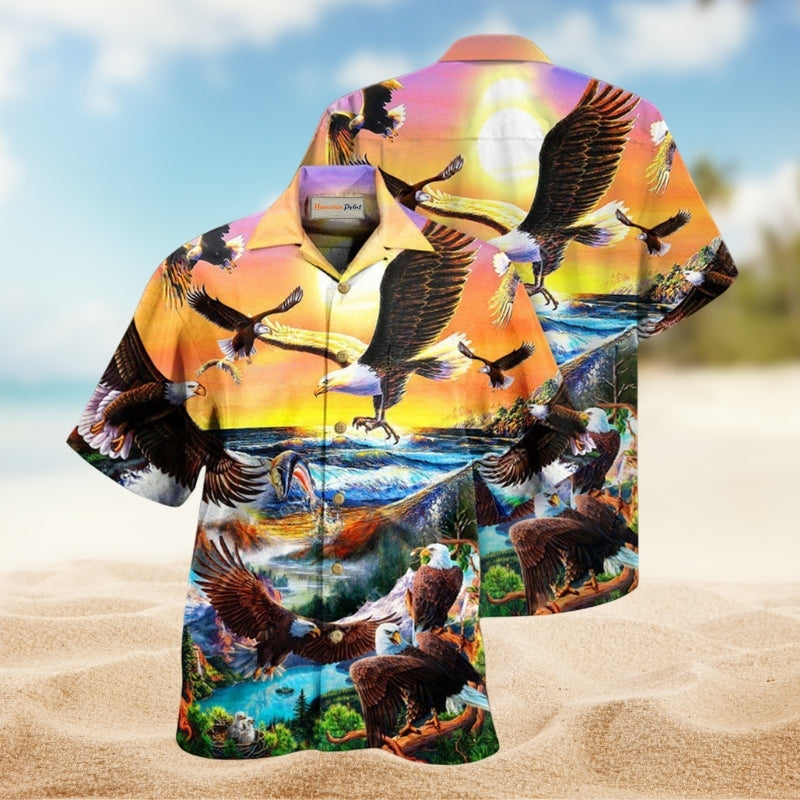 Eagle Spirit Of America Hawaiian Shirt For Resort Travel Summer Events And Thoughtful Casual Gifting