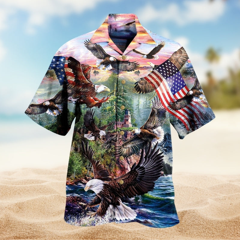 American Eagle Hawaiian Shirt For Resort Trips, Coastal Parties, And Warm Weather Style